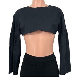 Handmade in Italy Cropped Long Bell Sleeve Blouse Macri Size Small / Medium